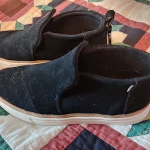 TOMS Black Suede Slip On Shoe